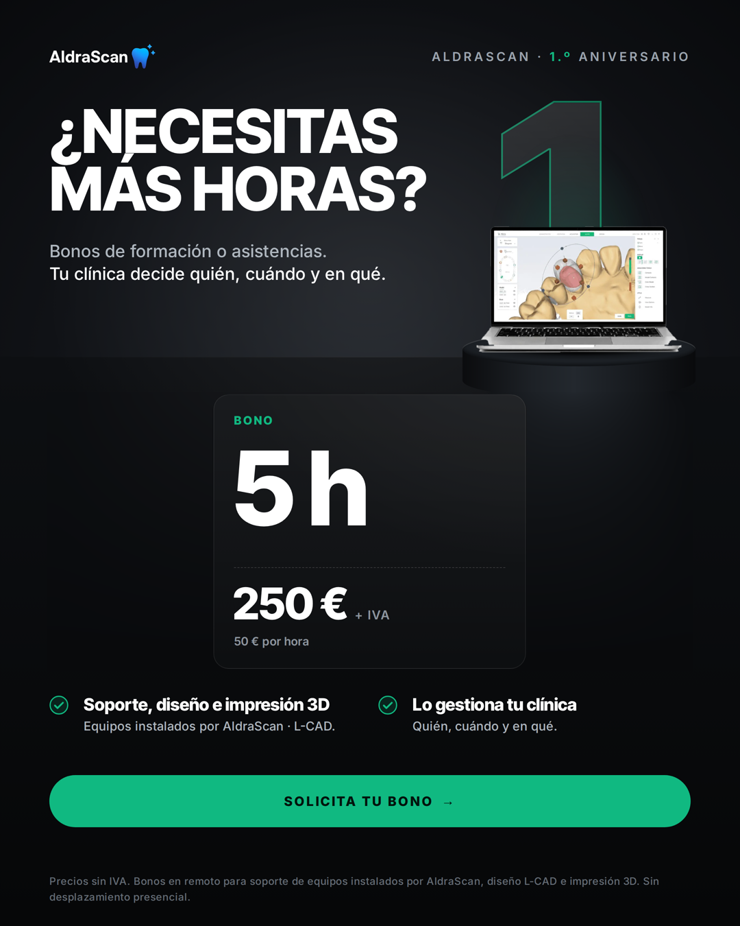 Promoción aniversario AldraScan: bonos de formación o asistencia