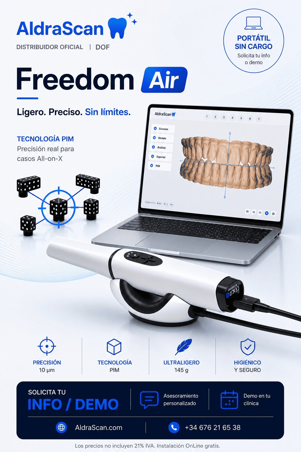 Freedom Air: escáner intraoral con solicitud de información o demo